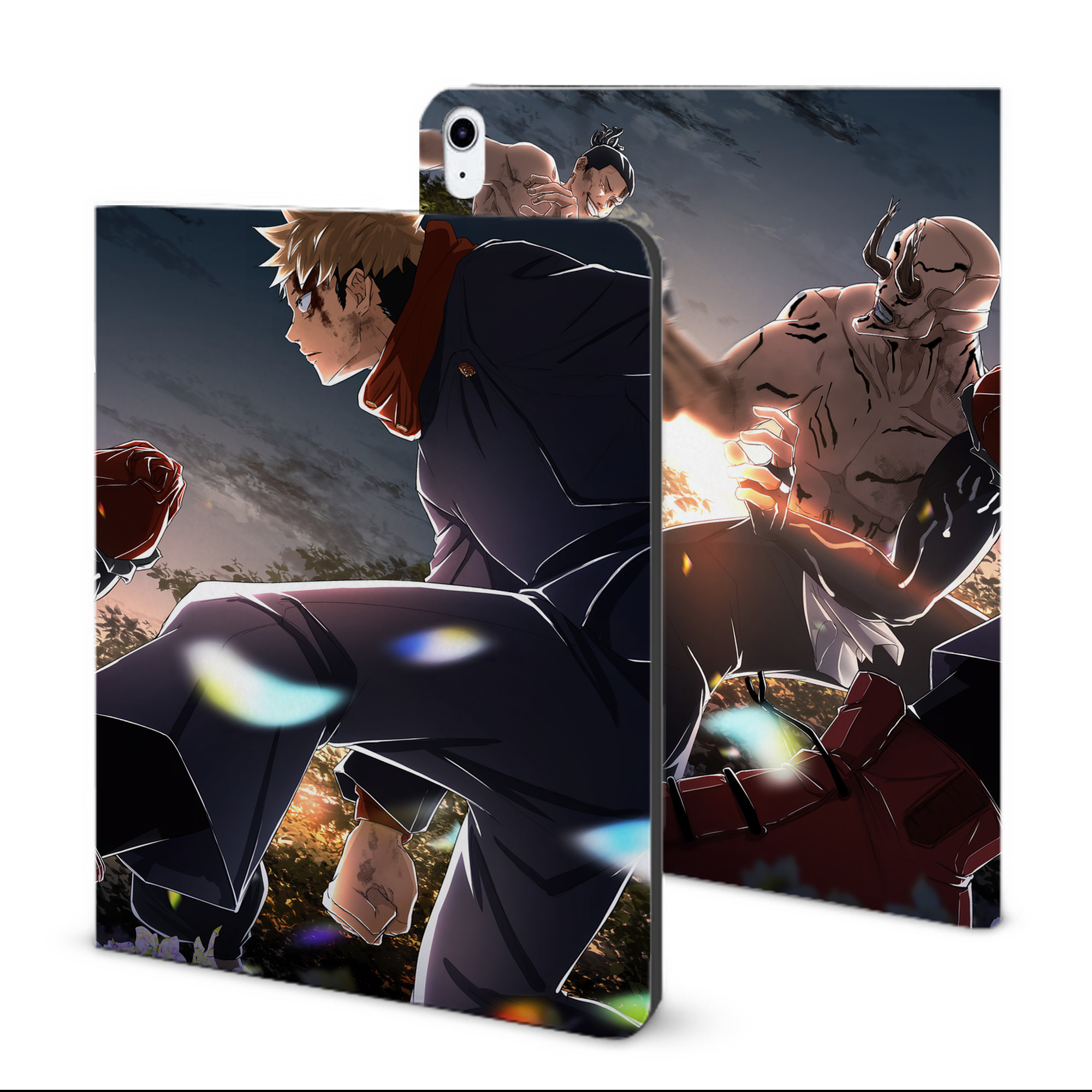 （画像用） 呪術廻戦 Jujutsu Kaisen IPad ケース ブック型 PUレザー TPU 耐衝撃 軽量 薄型 ペン収納なし 全面保護 IPad 各モデル対応